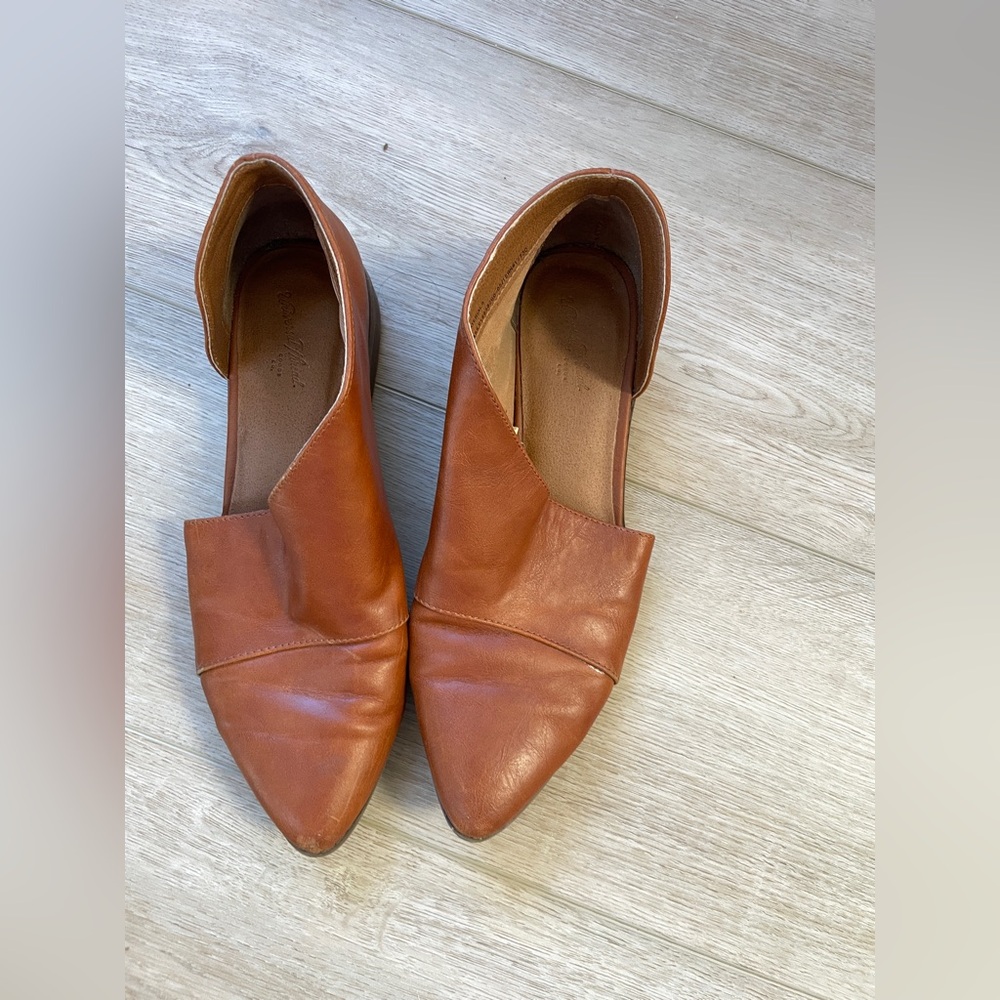 Cognac Leather Flats